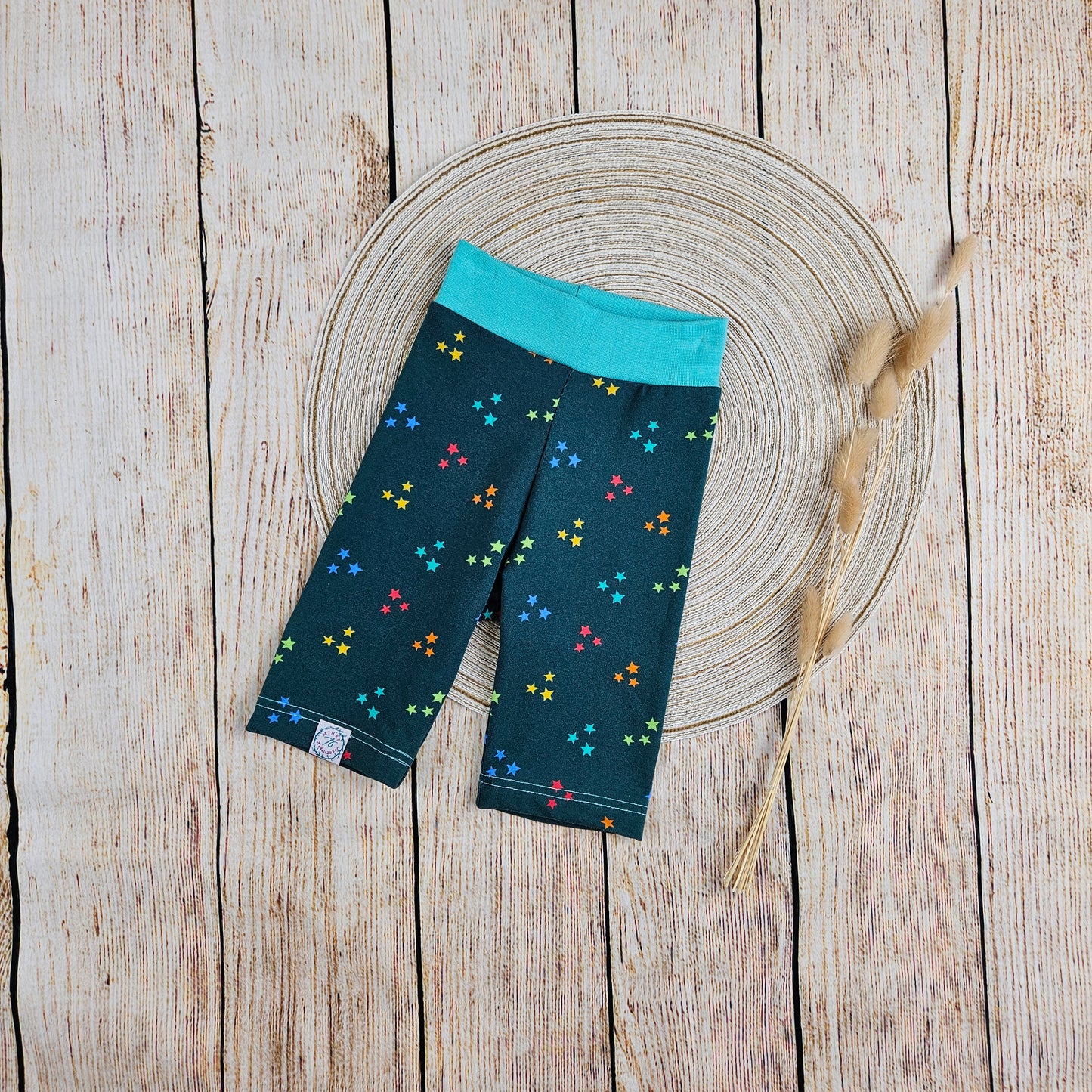 Caprihose/Radlerhose bunte Sterne mit weichem Bauchbündchen
