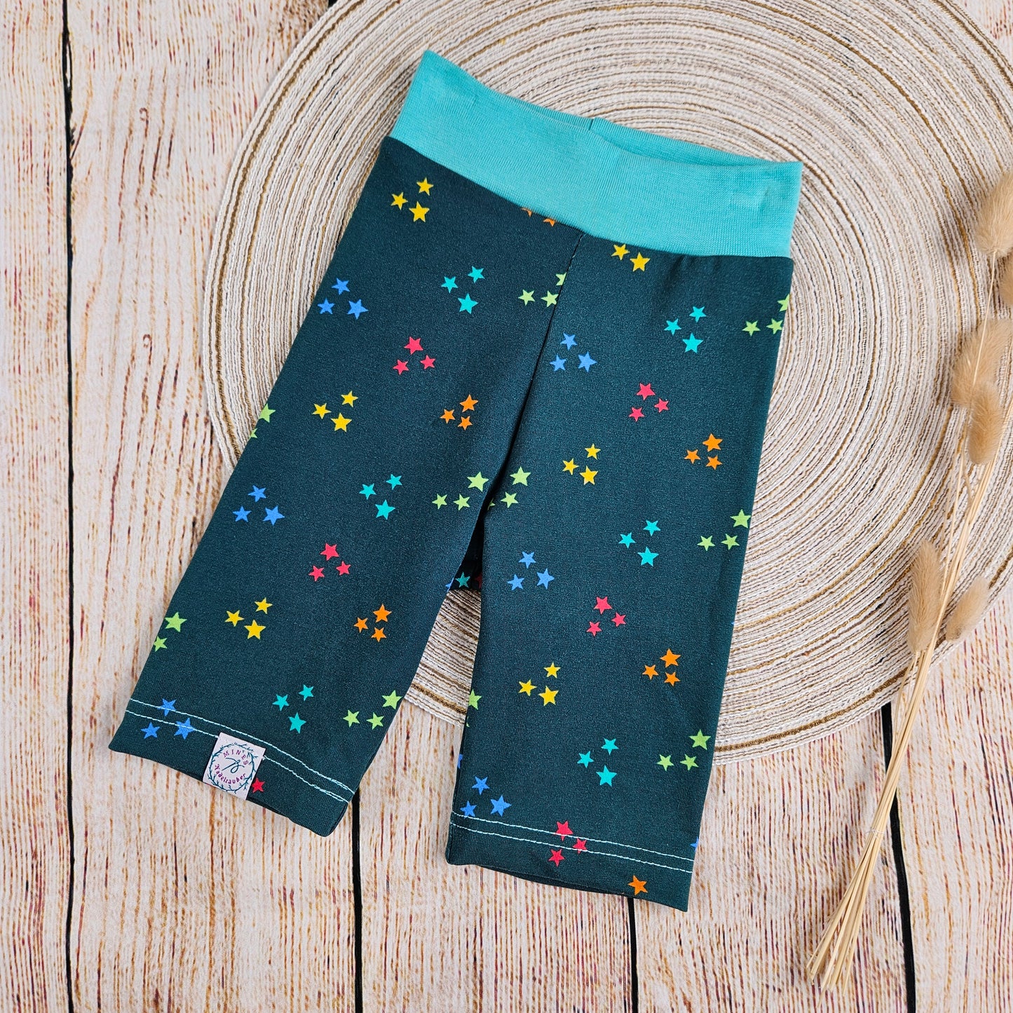 Caprihose/Radlerhose bunte Sterne mit weichem Bauchbündchen