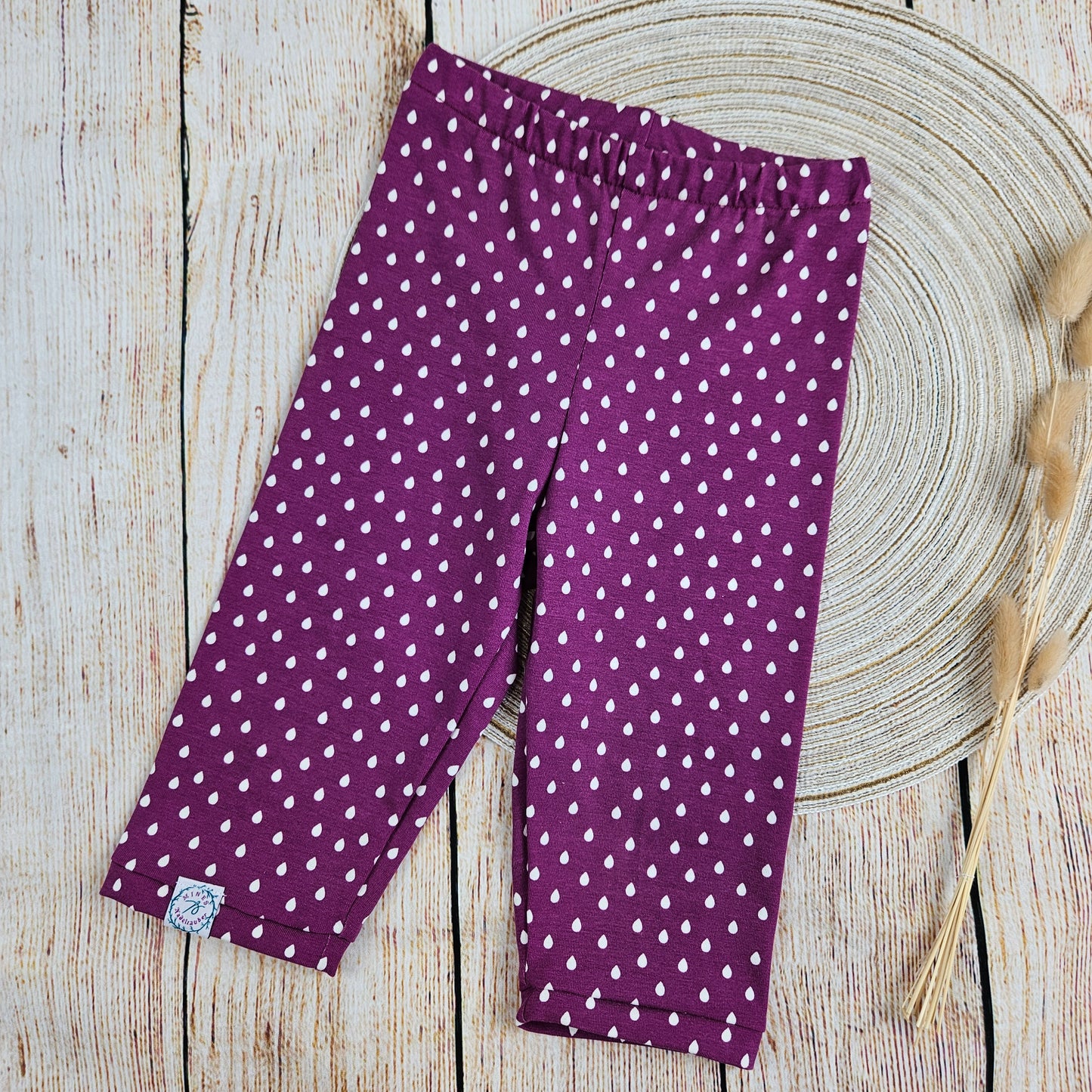 Caprihose/ Radlerhose Tropfen lila