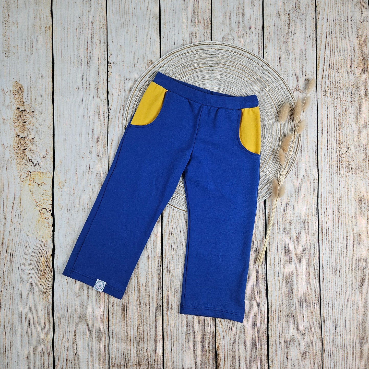Sweathose Uni blau mit Taschen