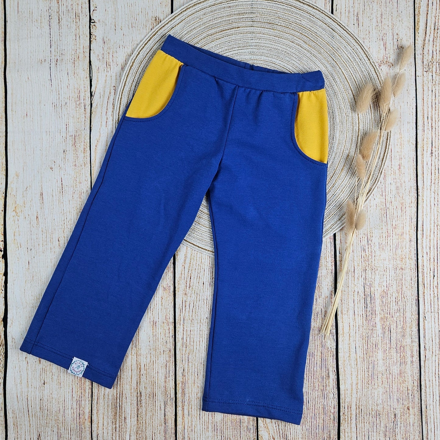Sweathose Uni blau mit Taschen