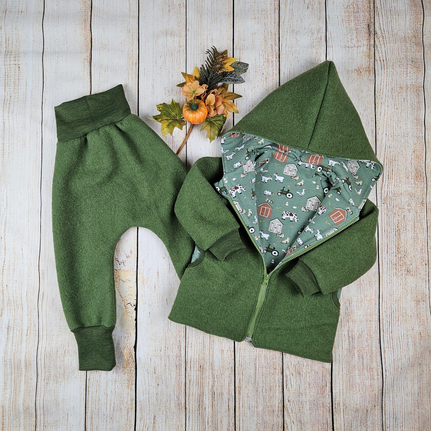 Handgemachte Walkhose aus 100% Schurwolle