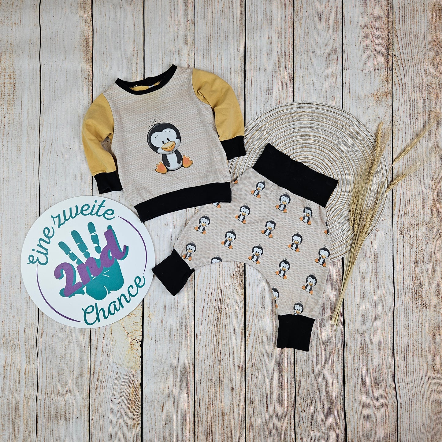 Handmade Babyset Sweatshirt + Pumphose Gr. 68/74