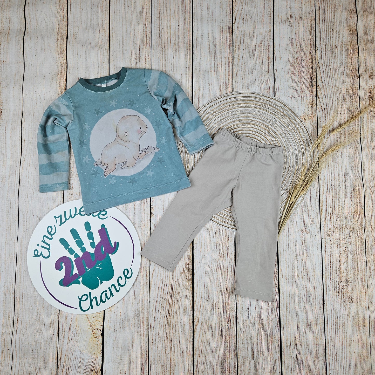 Handmade Babyset Basicshirt + Leggings Gr. 80