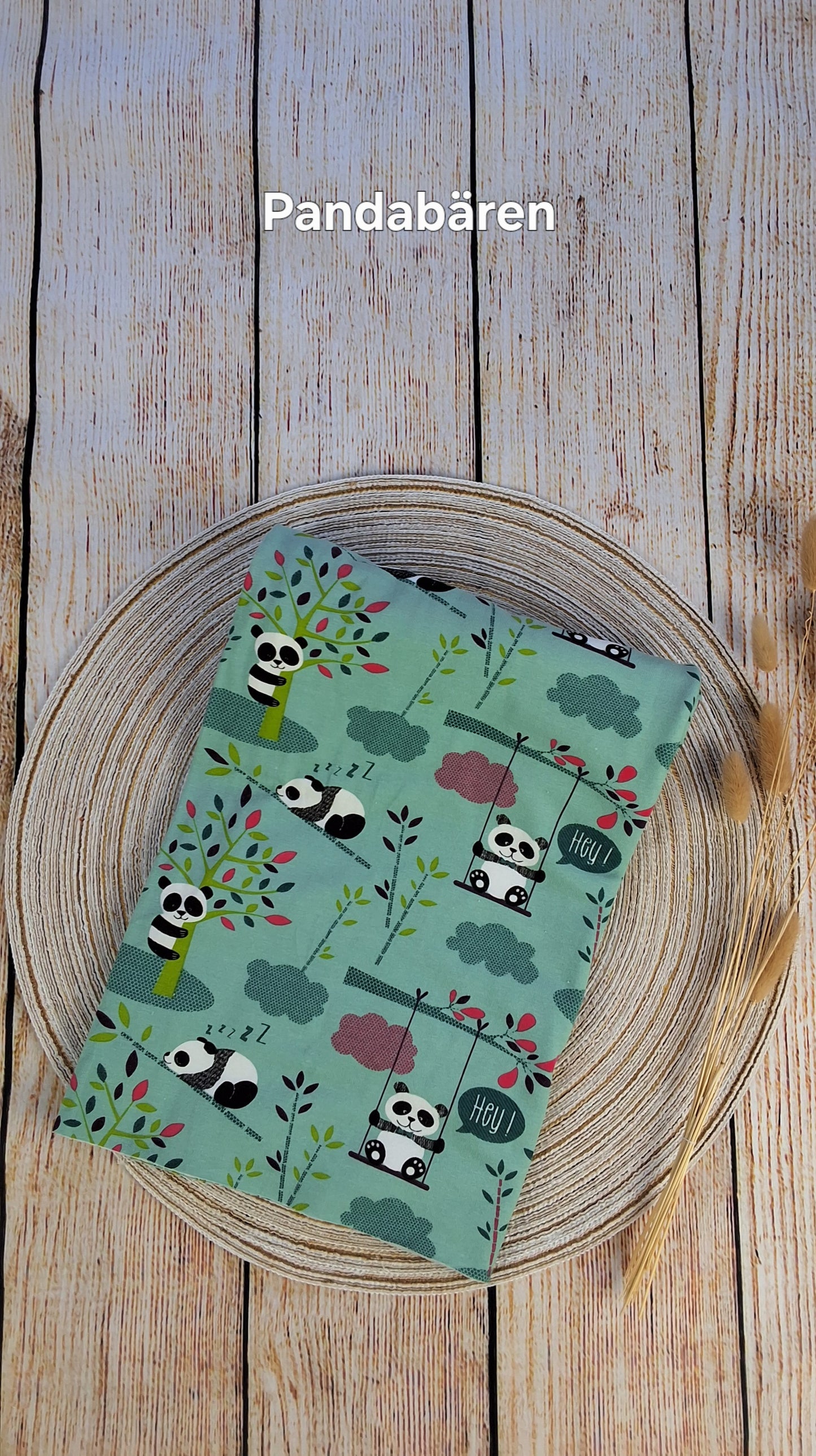 Baumwolljersey Röllchen 0,5 Meter Panda