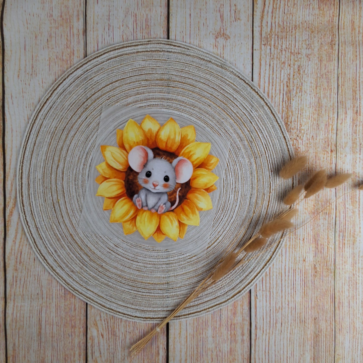 Bügelbild "Sonnenblumenmaus"