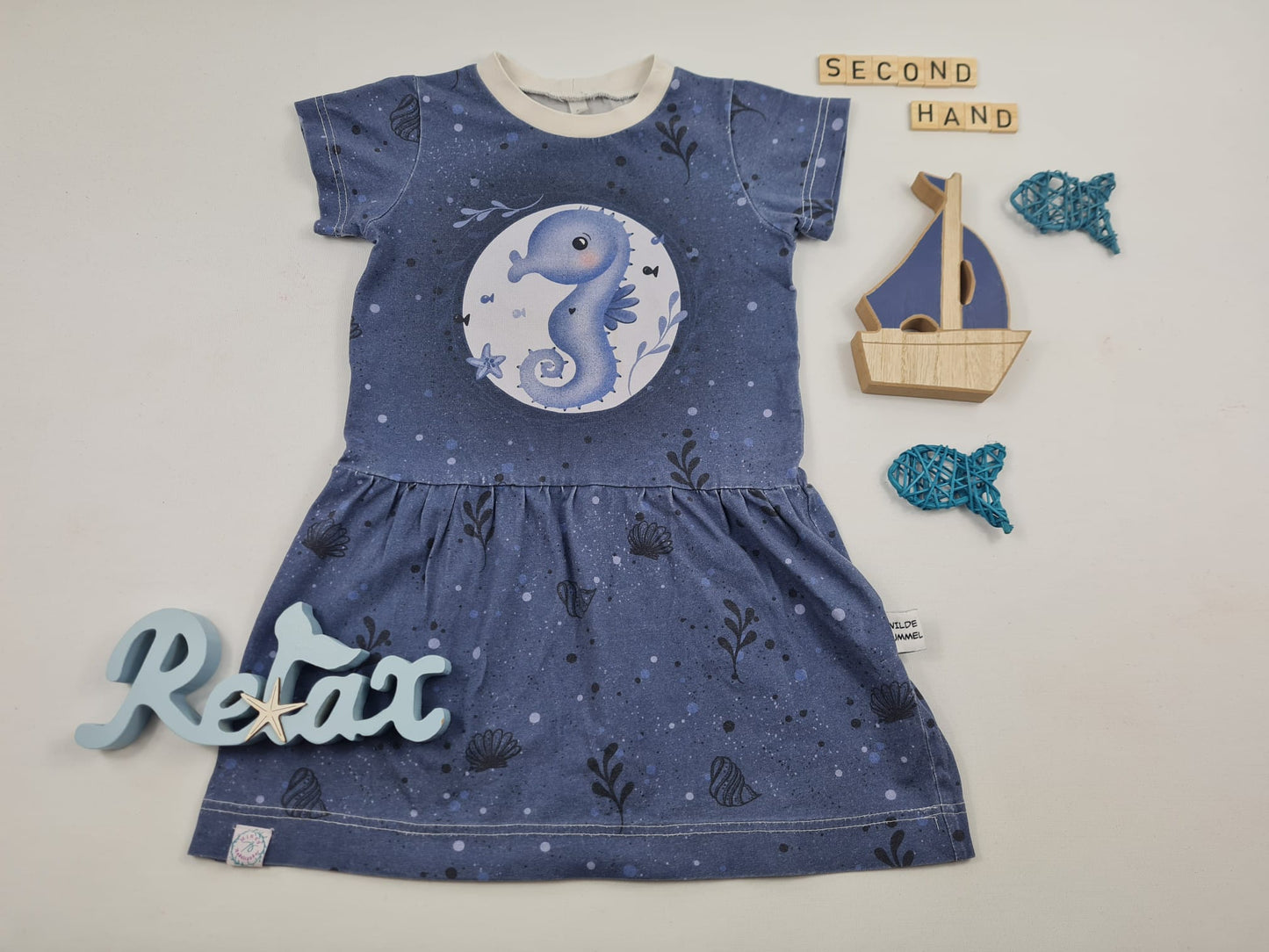 Kleid Seepferdchen Gr. 92