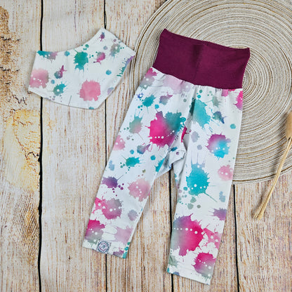 Babyset Splash Leggings mit passendem Dreieckstuch