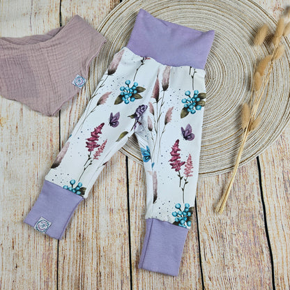 Babyset Flower Power mit Leggings und Dreieckstuch