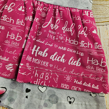 Stufenkleid Hab dich lieb mit süßen Herzen und Sternen