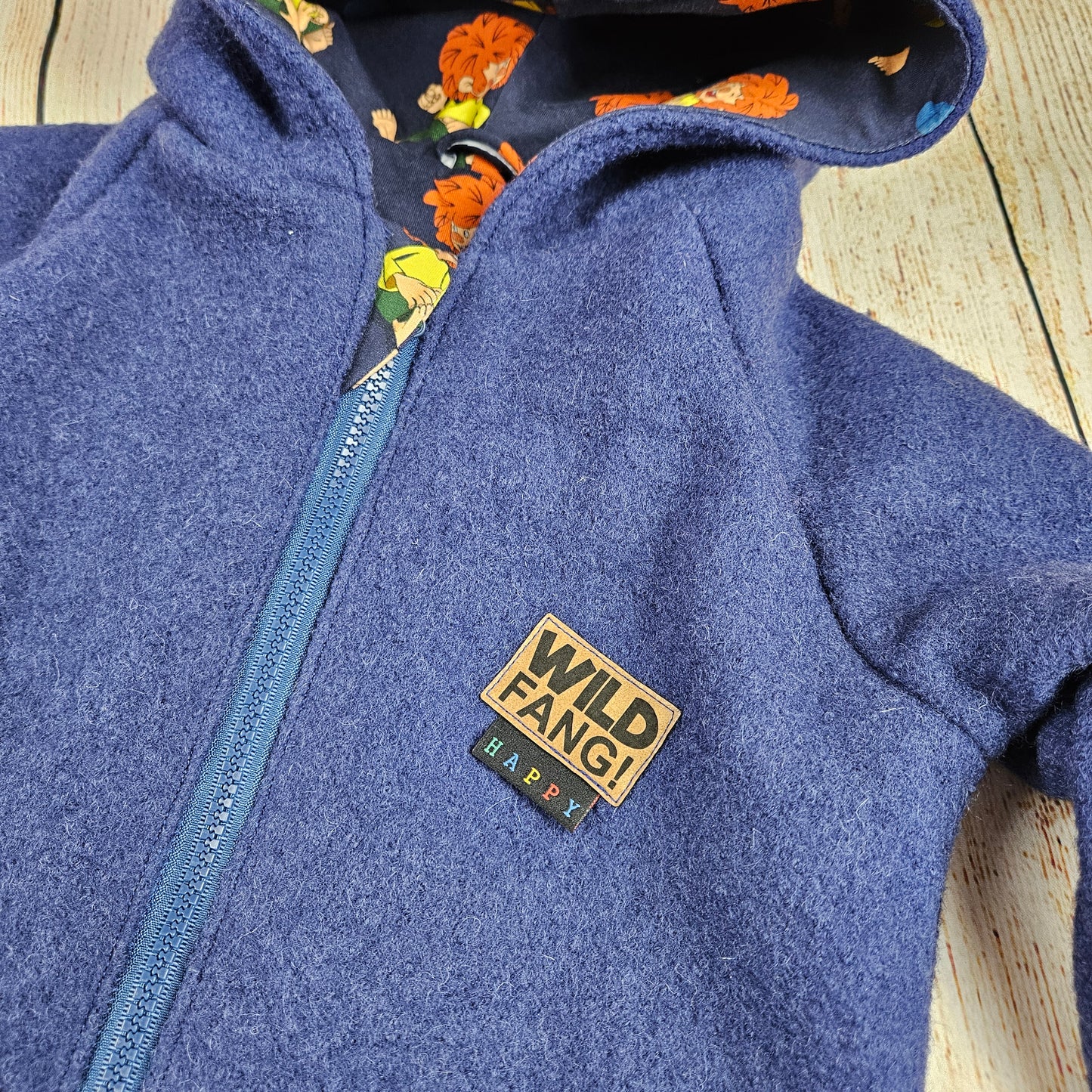 Walkjacke Pumuckl mit Taschen und Kunstlederlabel Wildfang