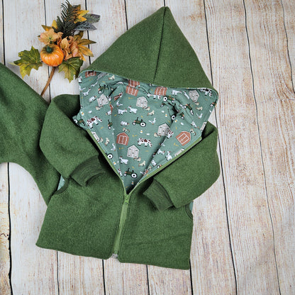 Handgefertigte Walkjacke für Kinder – Wunschdesign, mitwachsend & aus 100 % Schurwolle