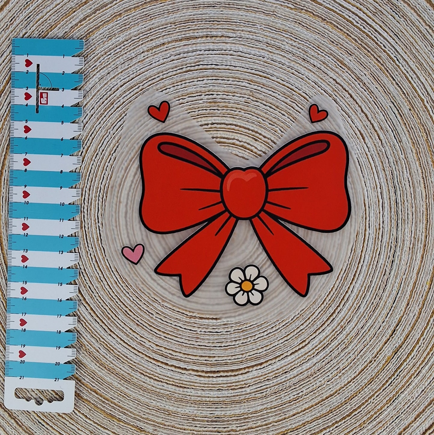 Bügelbild "Rote Schleife"