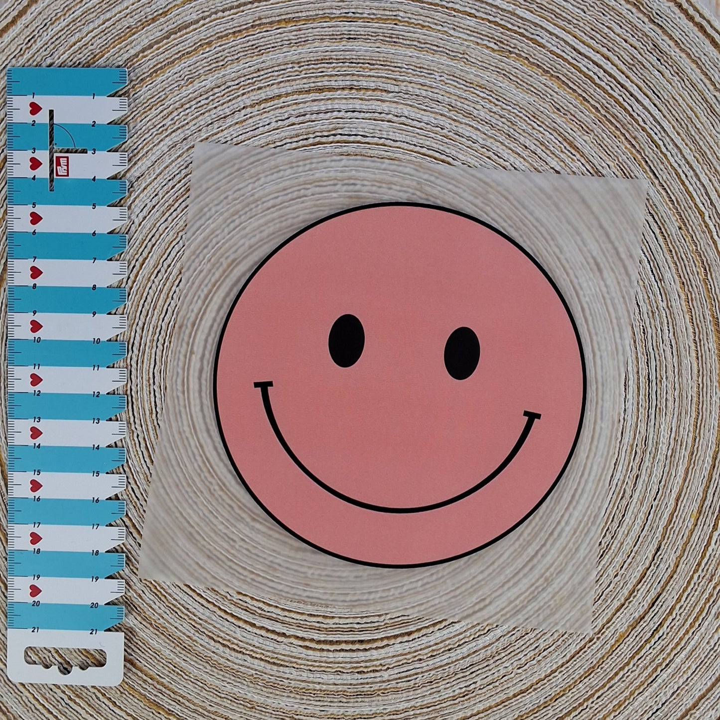 Bügelbild "Rosa Smiley"