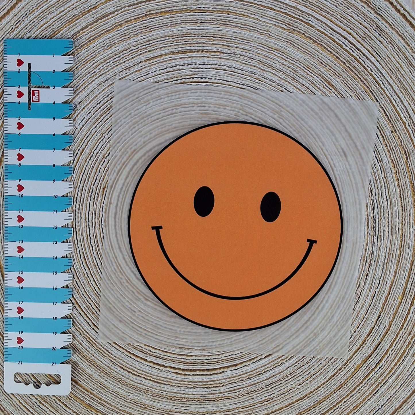 Bügelbild "Oranger Smiley"