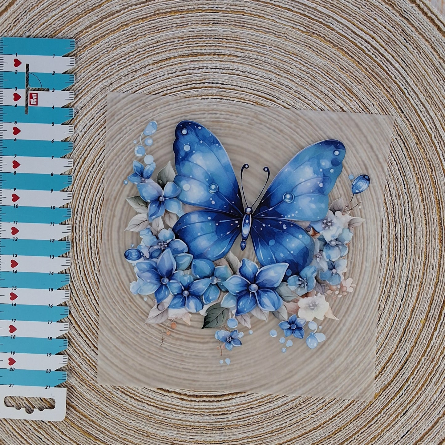 Bügelbild "Blauer Schmetterling"