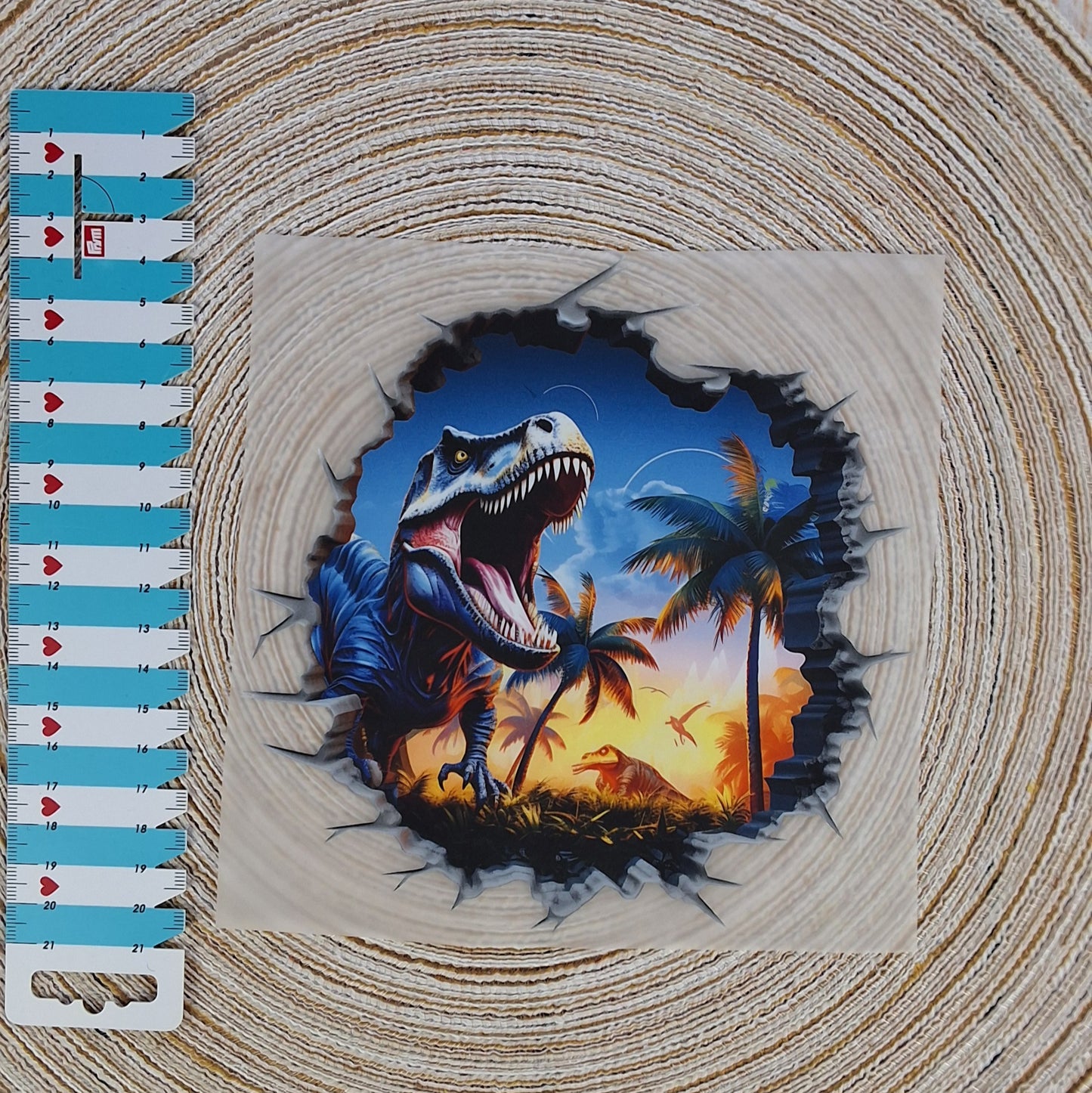 Bügelbild "Blauer T-Rex"