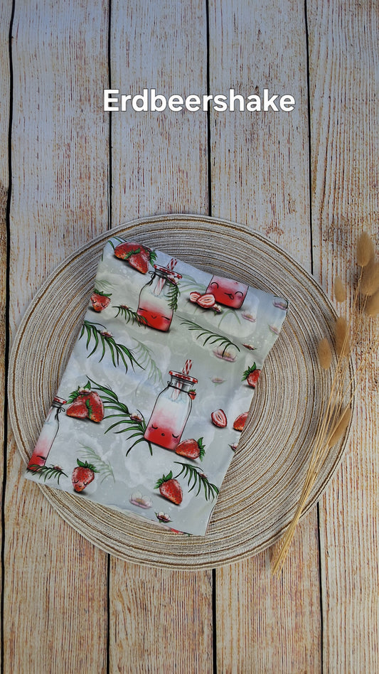 Baumwolljersey Röllchen 0,5 Meter Erdbeershake