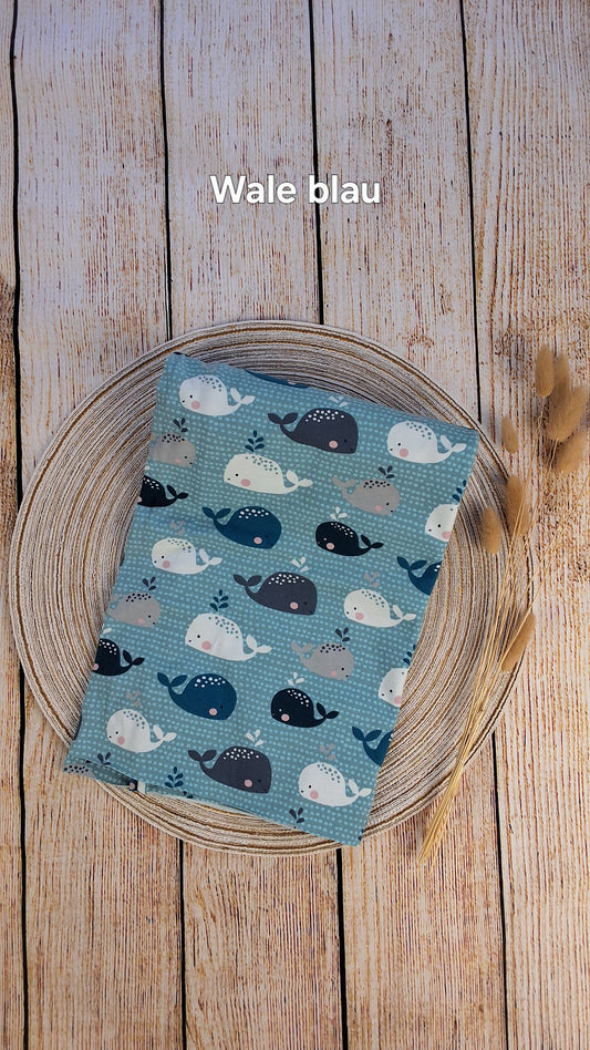 Baumwolljersey Röllchen 0,5 Meter Wale blau