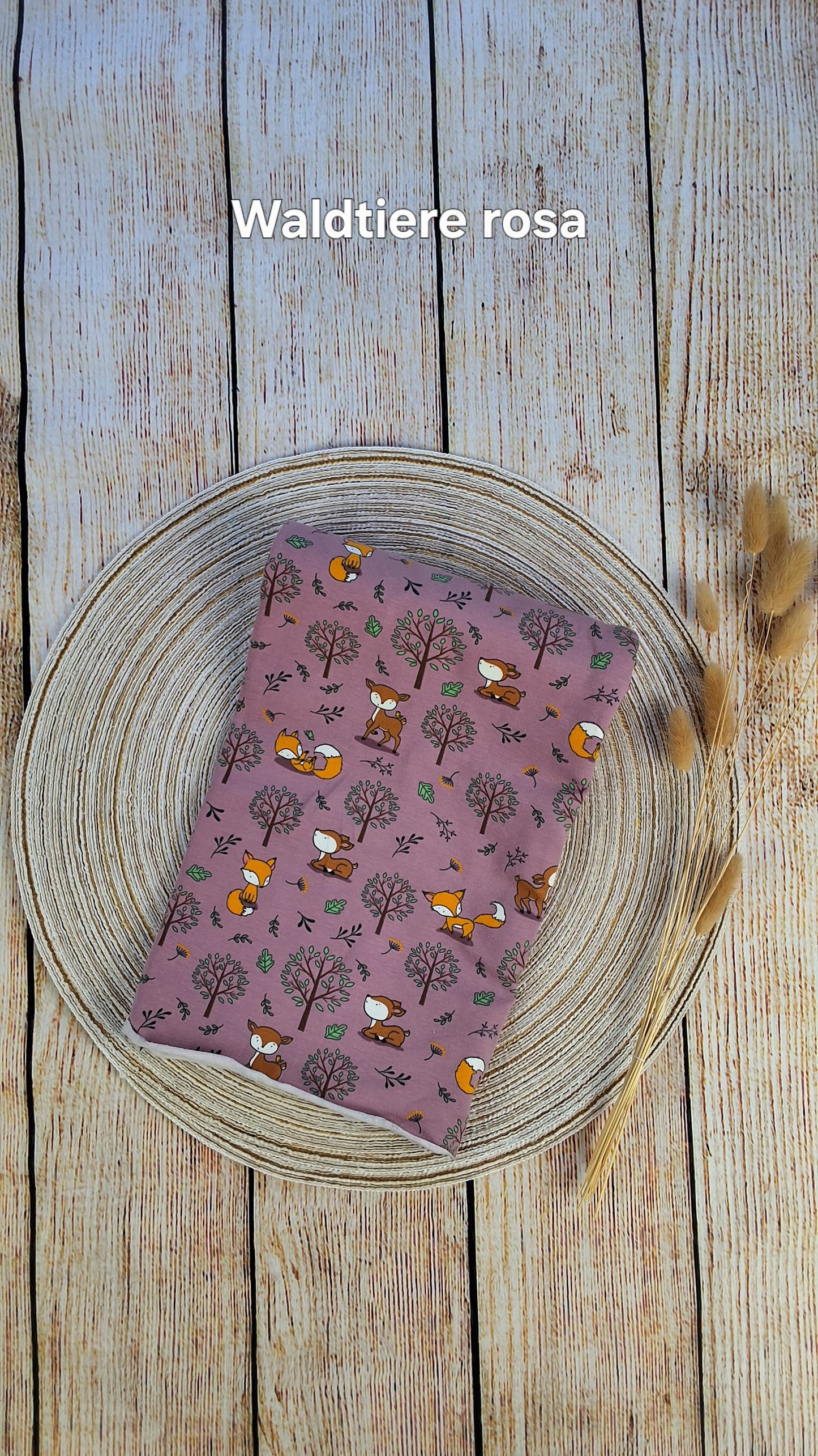 Baumwolljersey Röllchen 0,5 Meter Fuchs & Reh