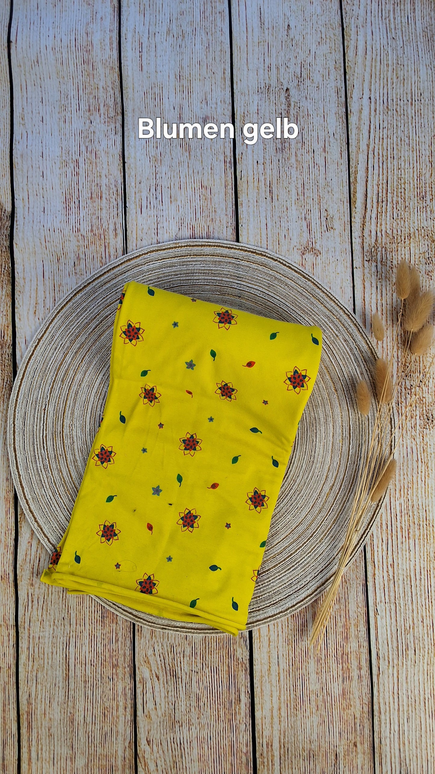 Baumwolljersey Röllchen 0,7 Meter abstrakte Blumen