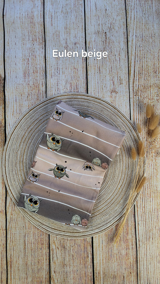 French Terry Röllchen 0,5 Meter Eulen