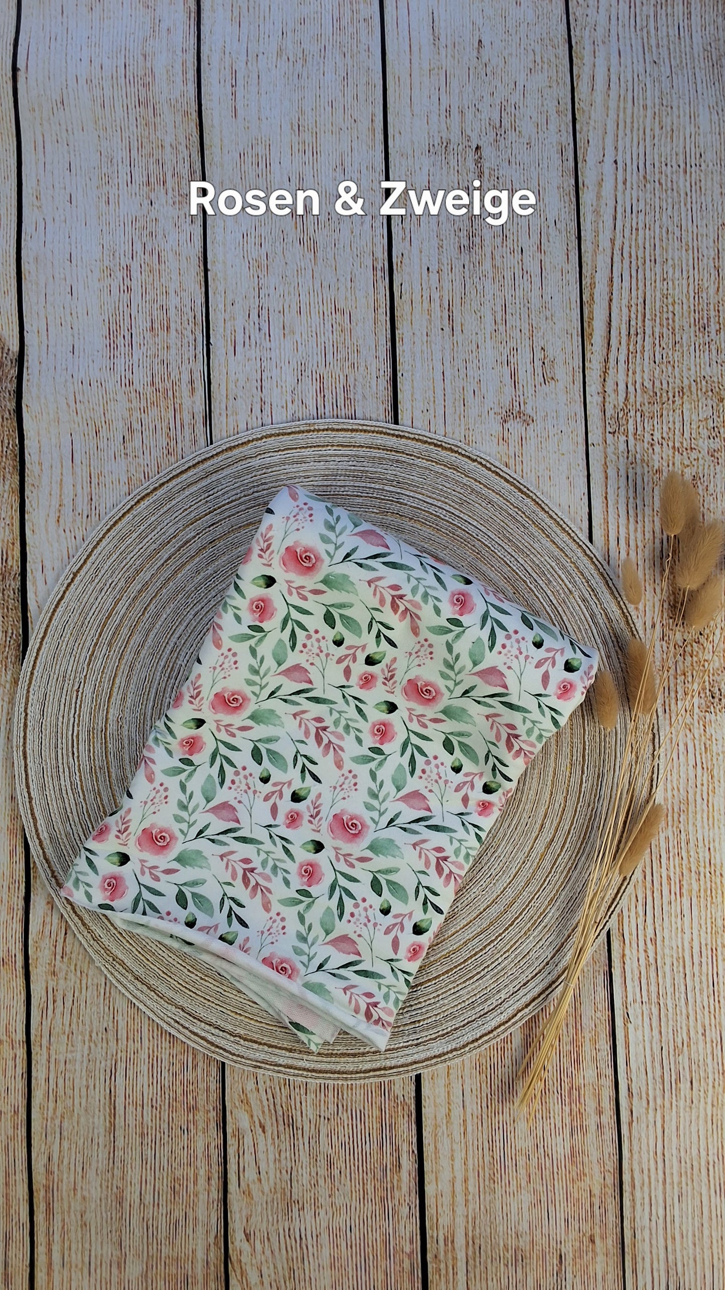 French Terry Röllchen 0,5 Meter Rosen