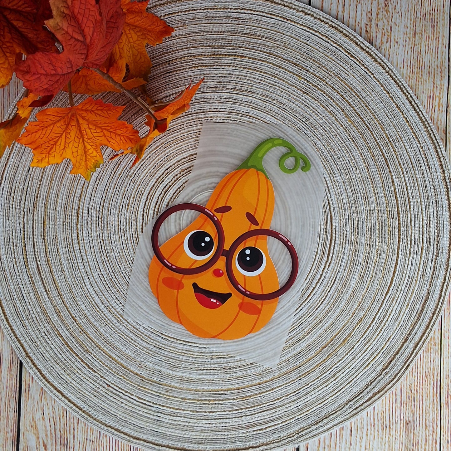 Bügelbild "Kürbis mit Brille"