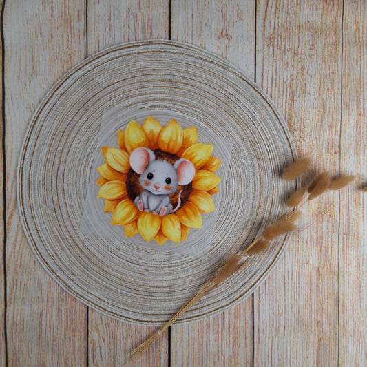 Bügelbild "Sonnenblumenmaus"