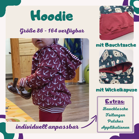 Hoodie Kids - individuell - Gr. 86 bis 164