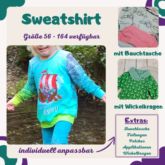 Sweatshirt - individuell - Gr. 56 bis 164