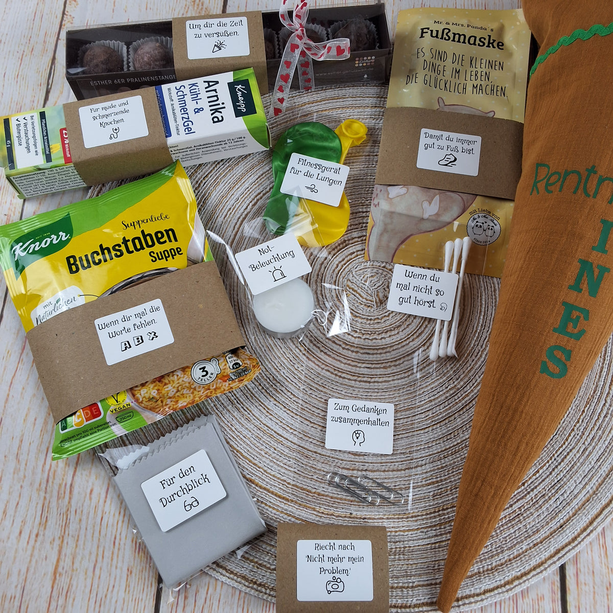 Personalisierte Rentnertüte - Geschenk zum Ruhestand